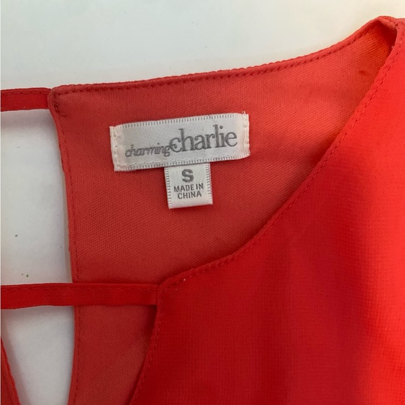 CharmingCharlie Coral Mini-Dress Small - Picture 3 of 3